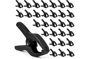 ACOSEA Spring Clamps 30 Pack,3.5 inch Plastic Small Spring Clips,Clamps Heavy Duty for crafts,Mini Clamps for Woodworking and Backdrop Clips Clamps for Photography Studios(Black)