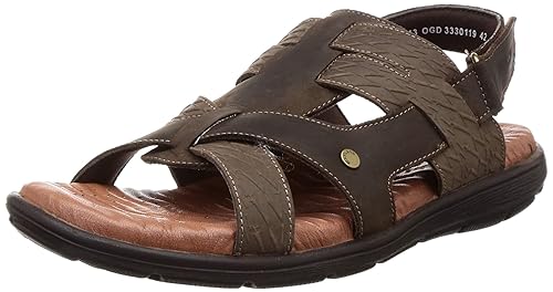 Men's Ogd 3330119_Dbrown_6 Leather Outdoor Sandals-6 UK (40 EU) (7 US) 3330119DBROWN