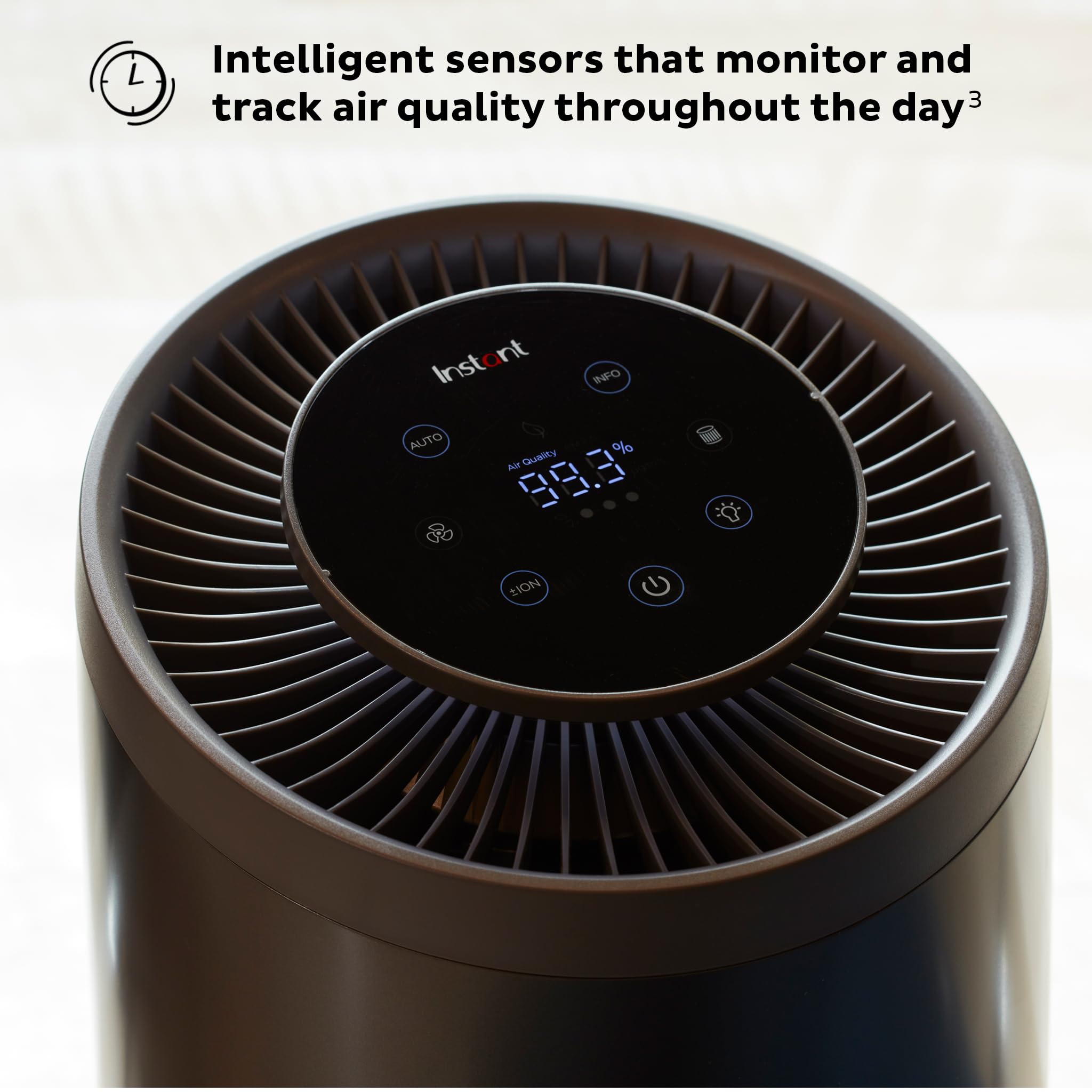 Instant HEPA Quiet Air Purifier From the Makers of Instant Pot with Plasma Ion Technology, Rooms up to 1,940ft2, removes 99% of Dust, Smoke, Odors, Pollen & Pet Hair, for Bedrooms, Offices, Charcoal
