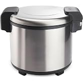 Winco 100 Cups Silver Commercial-Grade Electric Rice Warmer | Holds 100 cups, Locks in moisture, Easy cleanup, Energy-efficient, 103W power, Great for Rice, Hot Holding and Buffets