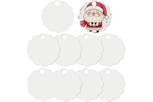 PYD Life 10 Pack Sublimation Ornaments Blanks Glitter Acrylic Lace Round 3.2" for Personalized Christmas Tree Home Decor Bulk