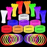 Genuvi 400 Pack Glow Sticks Bulk Party Favors 8" Glow in the Dark Party Supplies Neon Party Decorations for Adults Kids Light Up Glow Bracelets Necklaces Birthday Wedding Halloween Christmas Easter