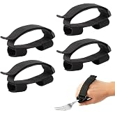 4 Pack Adaptive Utensil Holder Strap,Universal Hand Cuff for Spoon | Adjustable Build Up Grip for Weak Hands,Parkinson's Elderly Arthritis Stroke Recovery,Reusable Eating Aids for Daily Use 