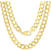 Nuragold 14k Real Yellow Gold Solid Cuban Curb Link 11.5mm Chain Necklace (20"-30") Italian Jewelry for Men