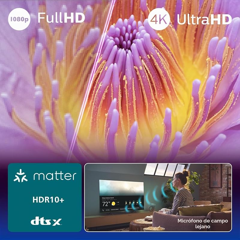 65PUS7200 Smart TV 4K LED - Pantalla de 65 Pulgadas con Plataforma Titan OS, Pixel Precise Ultra HD y Sonido Dolby Atmos - Funciona con Alexa y con el Asistente de Voz de Google
