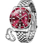 OLEVS Mens Watches Luxury Business Analog Quartz Watches for Men with Stainless Steel Dress Date Waterproof Luminous Wrist Watches