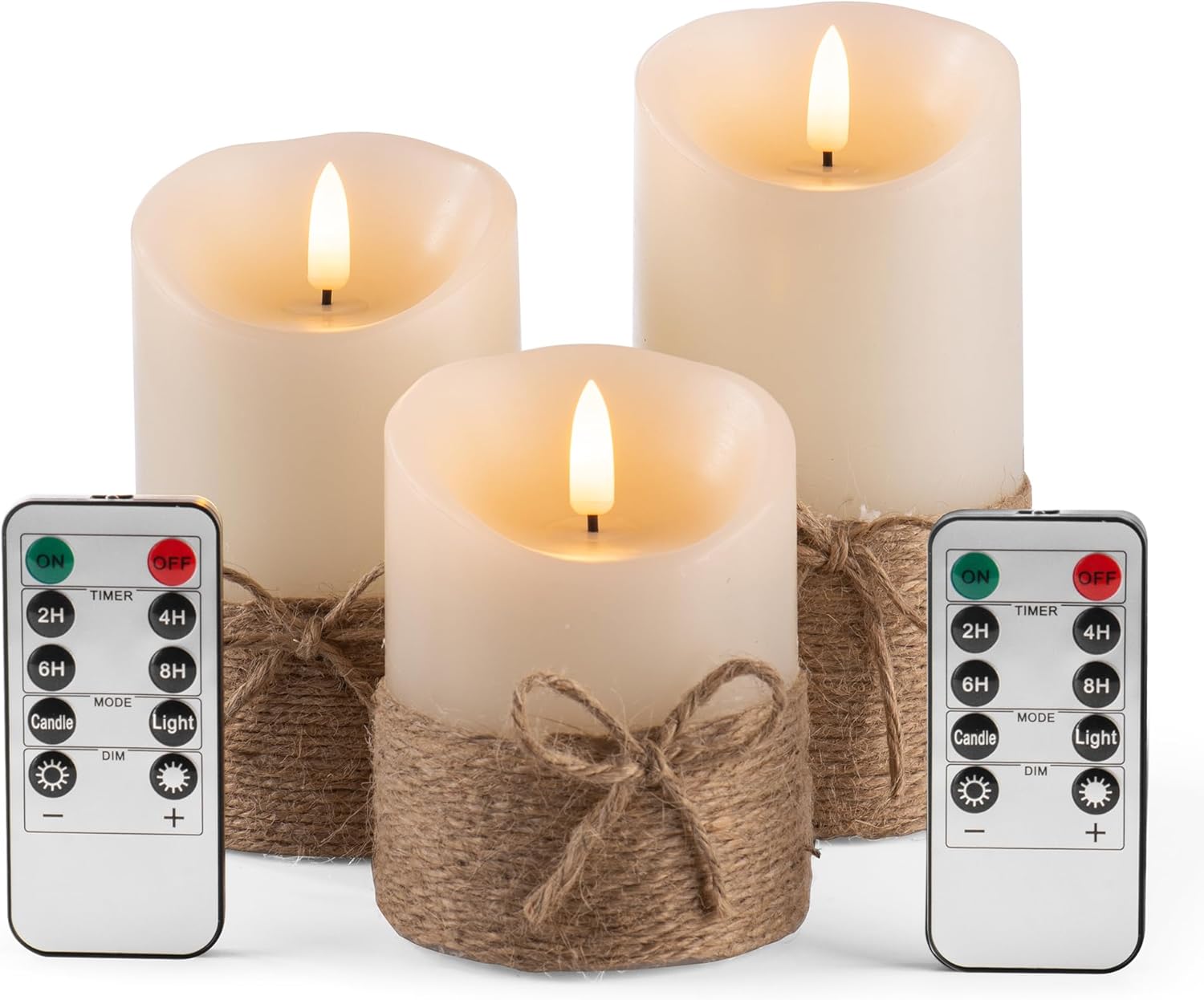 Lighting - AKU TONPA Flameless Candles Battery Operated Pillar Real Wax Electric LED Candle Gift Set with Remote Control and Timer, 4
