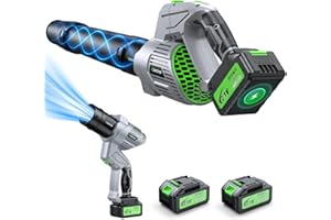 COMCHOI Leaf Blower - 500000RPM Cordless Electric Blower - 2 X 4.0Ah Batteries and Charger - 5 Speed Mode - 21V Lightweight Leaf Blower Cordless for Patio Cleaning, Lawn Care (Gray)