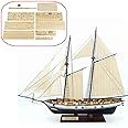 HAPYLY 1/130 Scale DIY Hobby Wooden Ship Science Equipmen Assembly Model Boat Kits Sailing Boat Kit Decor Toy Gift