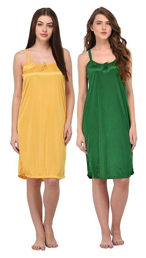 Buy You Forever Women Satin Solid Knee Length Nighty ,Loungewear