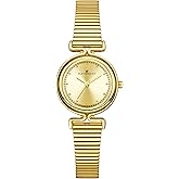 FORSINING Small Gold Watches for Women Ladies Quartz Wrist Watches with Gold Stainless Steel or Brown Leather Band