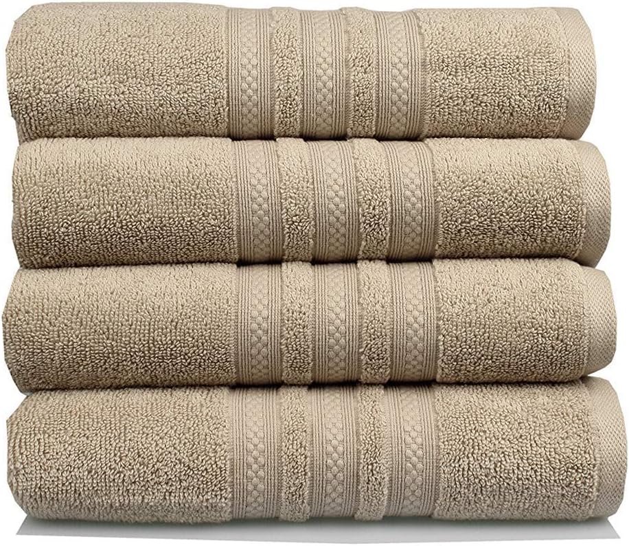 Pure Extravagance Bath Towels - 4-Piece 550 GSM Towel Set - 100% Pure Cotton - Soft, Comfy, Fluffy, Absorbent, QuickDry Fabric - Luxury Hotel and Spa-Quality Product - 30x54 Inches