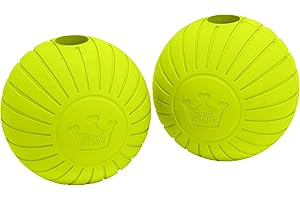Chew King Supreme Rubber Fetch Balls - Extremely Durable Natural Rubber Toy, 2.5 inch, Yellow (CM-10066-CS01)