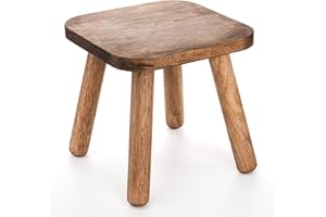 Youeon 9 Inch Small Wooden Step Stool, Non-Slip One Step Stool for Adults, Holds up to 300 Lbs, Portable & Sturdy, Footstool for Bedroom, Bathroom, Kitchen, Easy to Assemble