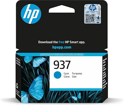 HP 937 Cyan Original Ink Cartridge for OfficeJet Pro 9720e 9730e 91xx