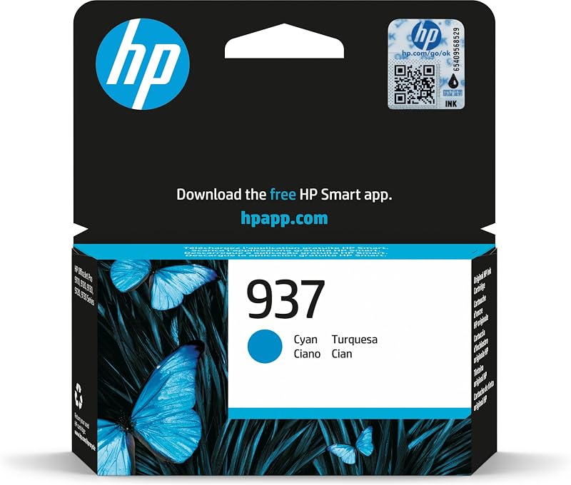 HP 937 Cyan Original Ink Cartridge for OfficeJet Pro 9720e 9730e 91xx