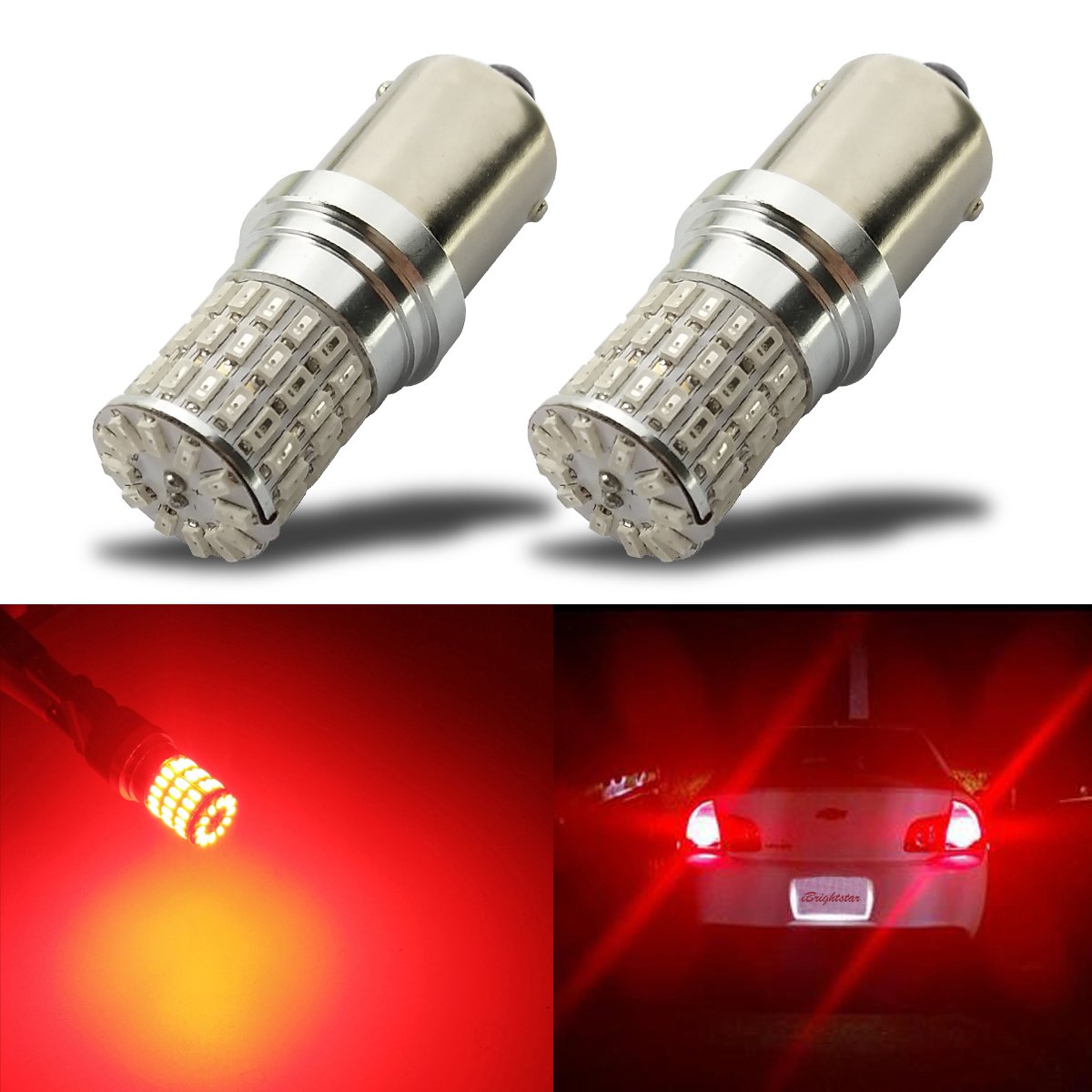 Brilliant Red iBrightstar Newest 930V Extremely Bright 1156 1141 1003