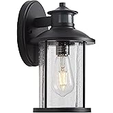 MICSIU 100W Max Motion Sensor Outdoor Wall Light, 3-Mode Dusk to Dawn Exterior Fixture, 1-Pack 11.5" Matte Black Anti-Rust Ha