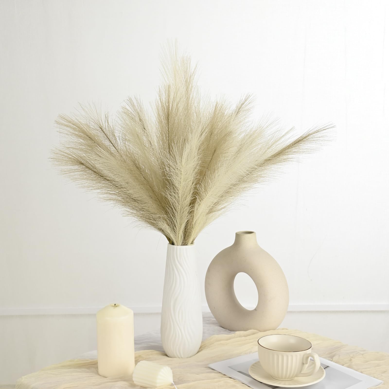 U-LIAN 36PCS Faux Pampas Grass 21.7 Inch, Small