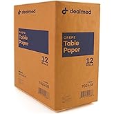 Dealmed Medical Exam Table Paper Roll | Disposable Covers for Doctors, Physicians, Diaper Changing, Waxing, Chiropractor, Tracing, Drawing, Coloring | Crepe, White, 18" x 125', 12 Rolls/Case