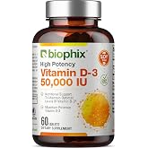 biophix Vitamin D-3 50000 IU 60 Tablets - High-Potency Supports Strong Bones Immune Health