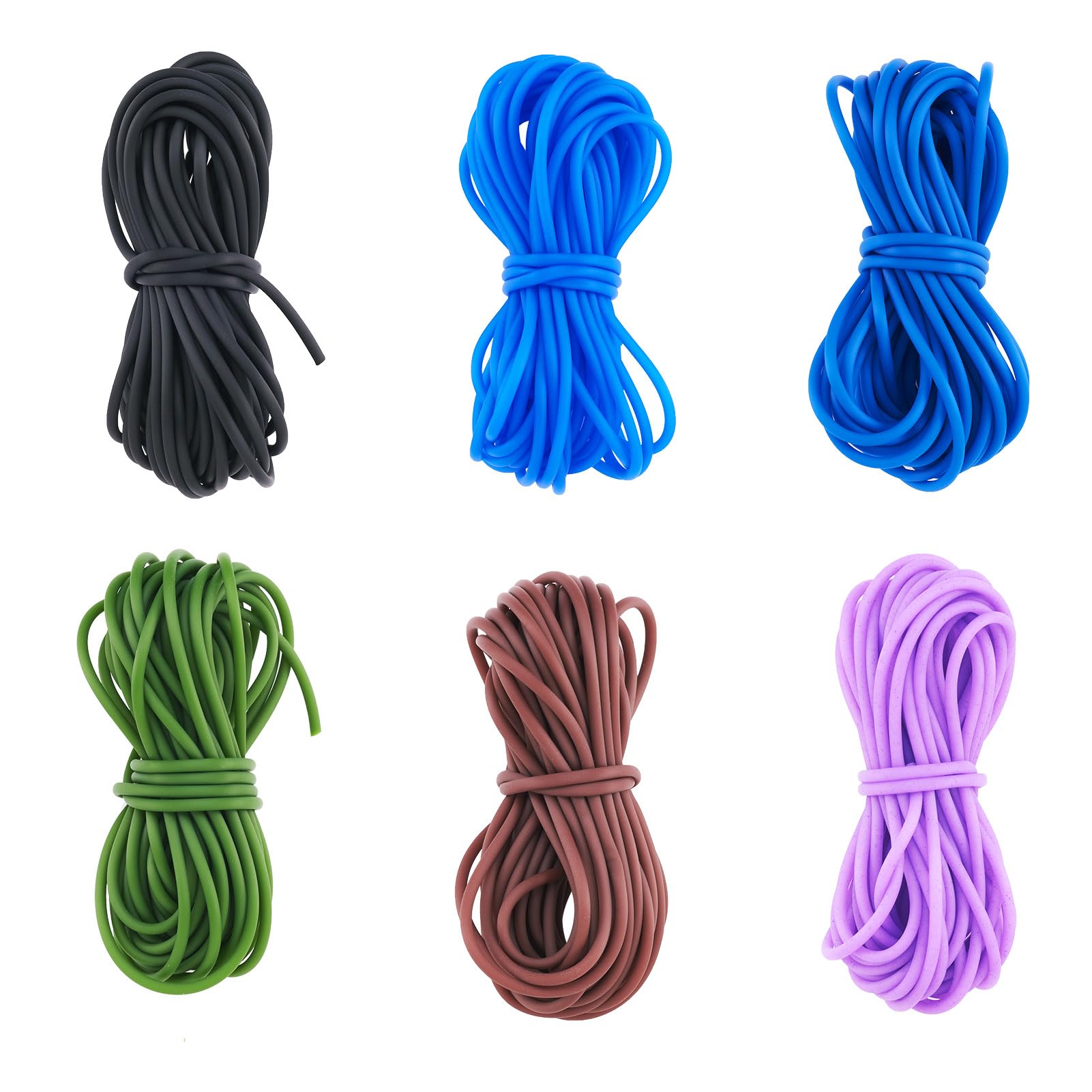 Bestewelry 2mm Rubber Cord, 6 Colors, 30m, PVC Material, Ideal for Jewelry Making & Knitting