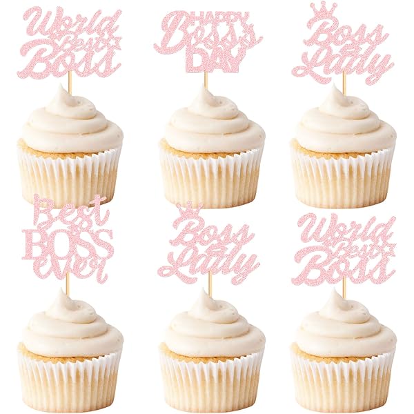 Boss Girl Cake Toppers - Pink & Black Birthday Decor Set For Girls, Baby Showers, Gender Reveal - View #13