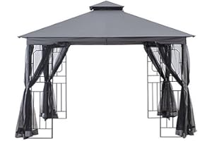 SCOCANOPY Replacement Canopy Top Compatible with Lowe's & Rona Afeter 2020 Year Gazebo A101009400/A111004700,(Gray)
