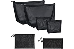 6 Pack Makeup Pouch, Small Pouch Bag, Mesh Cosmetic Bags, Small Makeup Bag for Purse, Nylon Purse Organizer Pouches, Make Up 