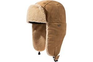 CLAPE Winter Trapper Hat Windproof Warm Earflap Eskimo Hats Russian Ushanka Hat Outdoor Aviator Trooper Hat for Hunting Ski