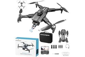 DYNGSHOO 4k Drone (Equipped with dual cameras), Foldable Drones, small-scale Drone With Height Setting Function, Six-pass Gyroscope, Gesture Photo, Video Recording, Headless Mode, Emergency Stop, Trajectory Flight, Gravity Sensing, and Auto-photography for Adults and youth. (60 minutes flight time)
