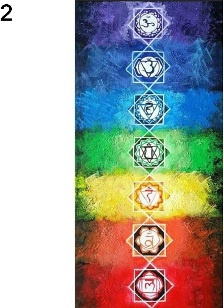 yanQxIzbiu Wall Hanging Tapestry Rainbow 7 Chakra Mandala Bohemia Blanket Tapestry Summer Beach Towel Yoga Mat - 2#