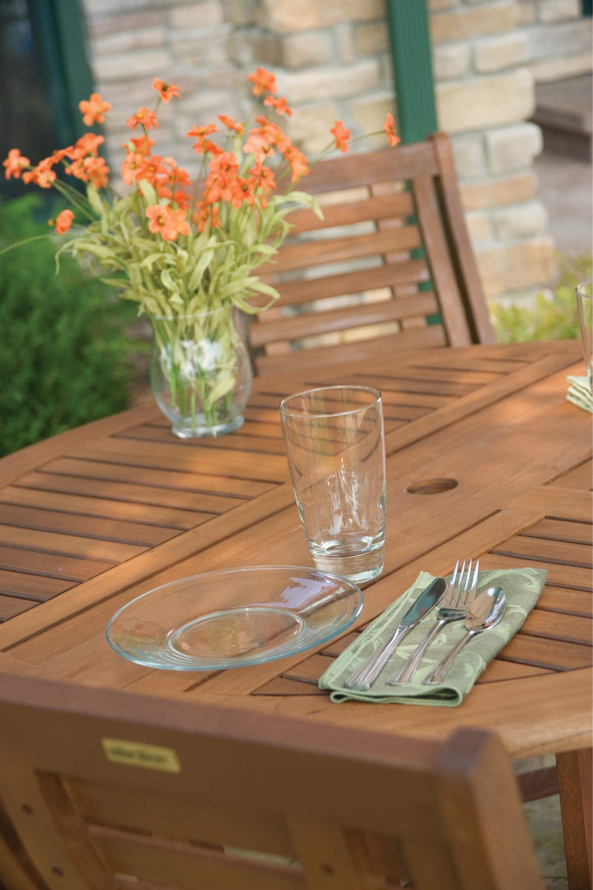 Eucalyptus 63 Inch Round Folding Deck Table