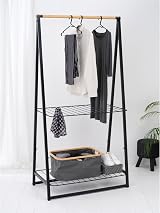 Brabantia 40L Foldable Laundry Basket Pepper Black Water Resistant Bamboo Rim view 8
