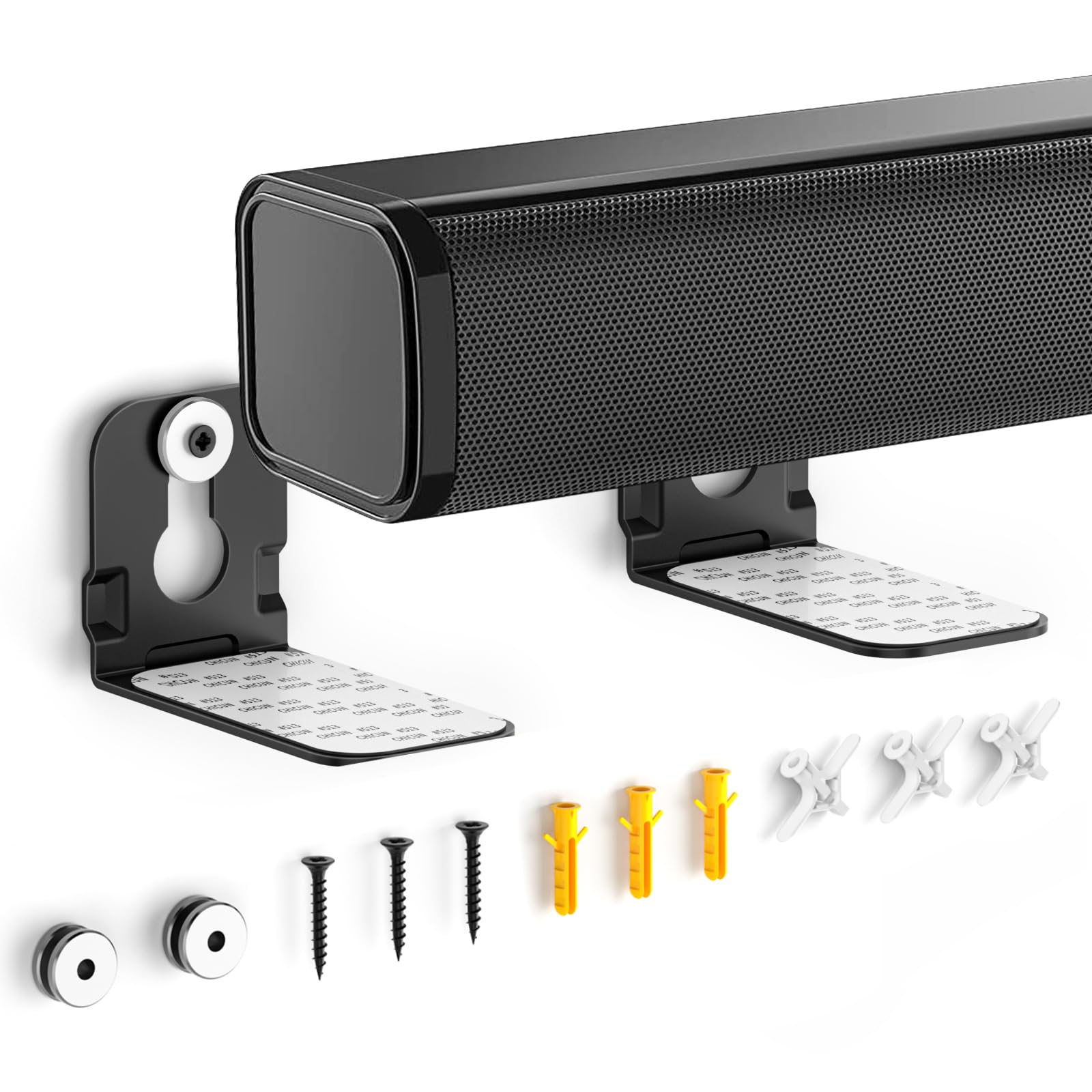 Dinghosen Soundbar Bracket Mount Compatible with Samsung, Sony, LG, Panasonic, JBL, Sharp, Denon, JVC, Yamaha, Canton, Philips, Bose and More Soundbar Wall Mount Kit Sound Bar Mount Mounting Bracket