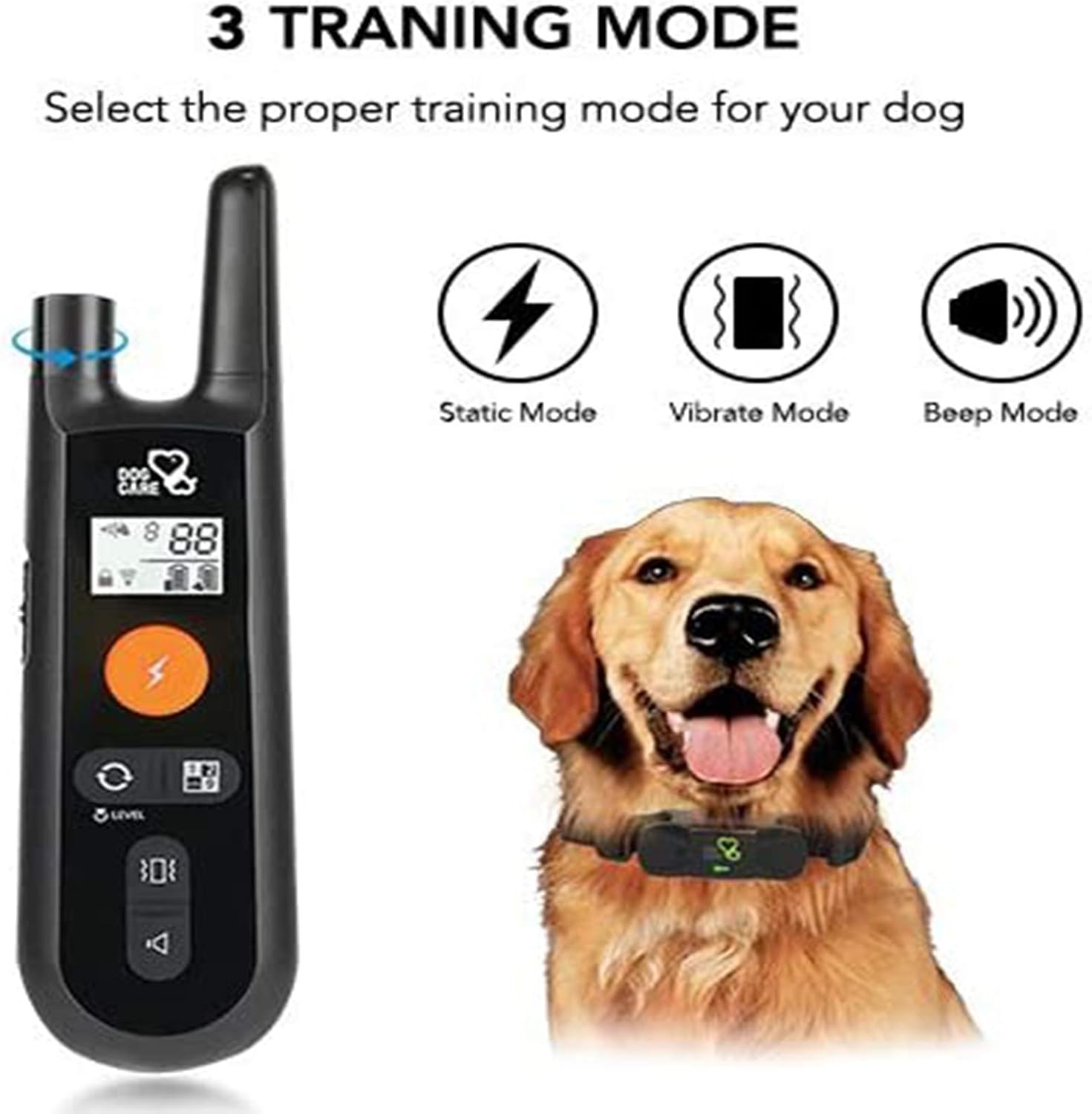 Dog Training Collar - Rechargeable Dog Shock Collar w/3 Training Modes, Beep, Vibration and Shock, 100% Waterproof Training Collar, Up to 1000Ft Remote Range, 0~99 Shock Levels Dog Training Set : DOG CARE : Pet Supplies