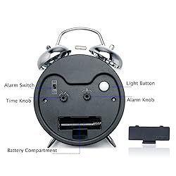 Peakeep 4 inches Twin Bell Loud Alarm Clock for