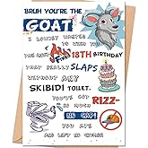 uugtcard 18th Birthday Card Gifts for Boys Girls Son Daughter, 18 Year Old Birthday Decorations for Nephew Niece Teenagers with Gen Z Slang Meme-Inspired Design
