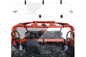 Kemimoto X3 Rear Windshield Compatible with Can Am Maverick X3 and Max 2017-2025 PC Heavy Duty Hard Full Back Window Windscreen Scratch Resistant UTV Accessories Clear