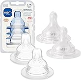 MAM Baby Bottle Nipple Mixed Flow Pack, Medium Size 2 and Fast Flow Size 3 for Newborns 2+ Months, Skin Soft BPA Free Silicone, 94% Nipple Acceptance, Fits All MAM Bottles, 4 Pack, Made in Europe