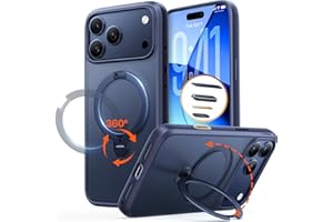 TORRAS Q3 Spin for iPhone 17 Pro Max Case with 360 Magnetic Stand, Camera Control, Fit for MagSafe, 4X Military-Grade Shockproof Case for iPhone 17 Pro Max Phone Case with Kickstand, Deep Blue