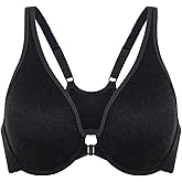 DELIMIRA Women's Front Closure Racerback Bras Underwire Plus Size Seamless Plunge Comfortable Bra