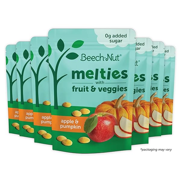 BEECH-NUT MELTIES BABY & TODDLER SNACK MELTS, APPLE PUMPKIN, 1 OZ (7 PACK)