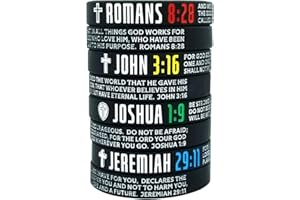 Nuzabee 8-Pack Christian Bible Verses Silicone Bracelets | Religious Gifts Rubber Wristbands for Men, Women | Strength Faith Belief Hope | Positive and Inspirational Messages