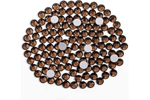 Beadsland 1440pcs Flat Back Crystal Rhinestones Round Gems for Nail Art and Craft Glue Fix, Smoked Topaz, SS20, 4.6-4.8mm