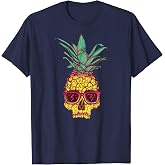 Summer Pineapple Skull Sunglasses - Hawaiian Aloha Shirt
