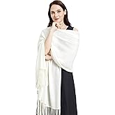 RYYOYY Soft Cashmere Blend Wrap with Tassels Pashmina Stole Shawl for Women Wayfarer Travel 87"x28"(plus 6" tassel)