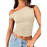 Trendy Queen Women's Off The Shoulder Crop Top, Sleeveless Stretchy Bodycon Tank, Y2K Fashion Sling T-Shirt for Summer