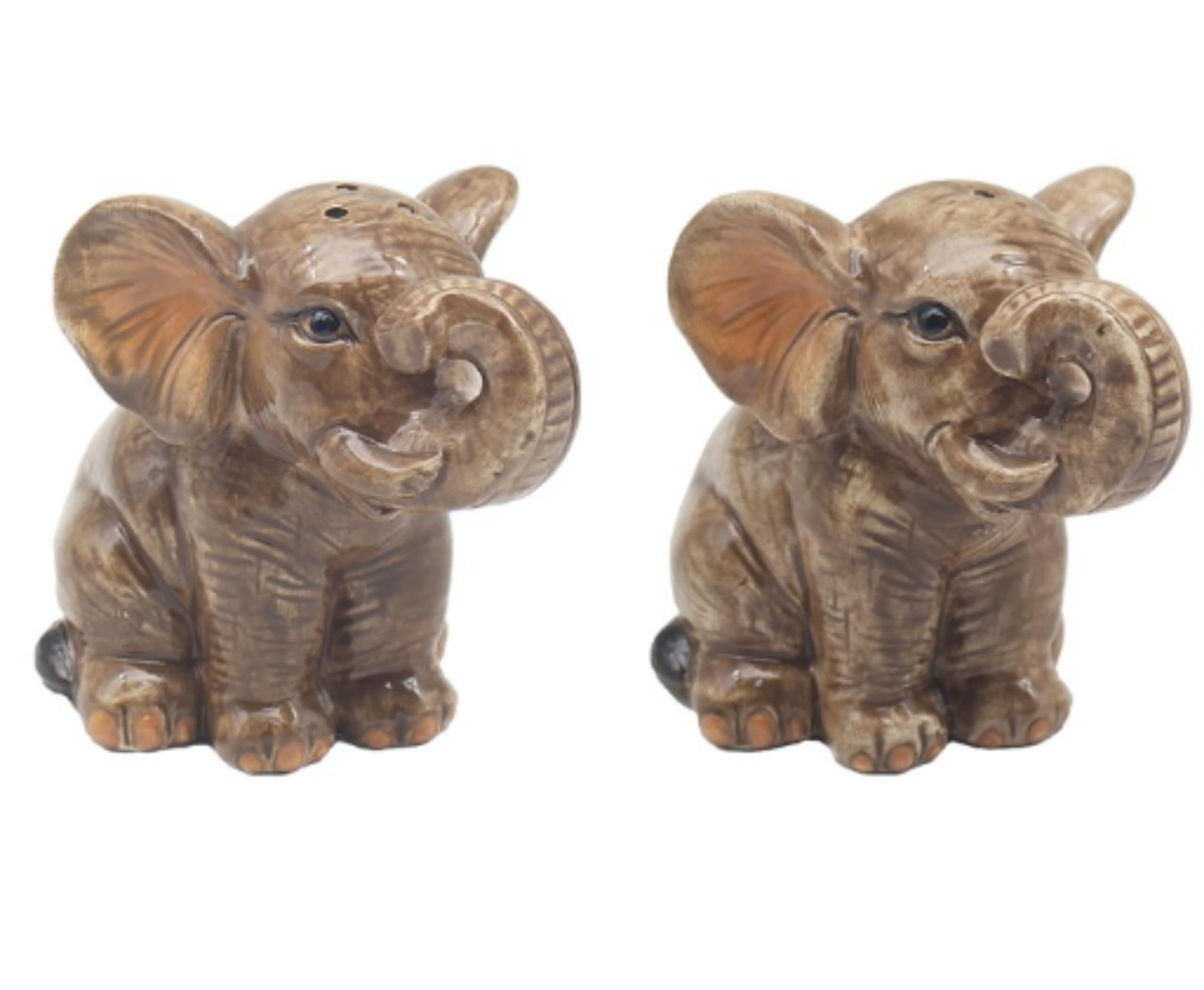 Lesser & Pavey Salt & Pepper Set for All Types of Kitchen | Ceramic Salt & Pepper Shaker Set | Lovely Salt & Pepper Pots | Salt Shaker & Pepper Shaker Suitable for Home (Elephants)