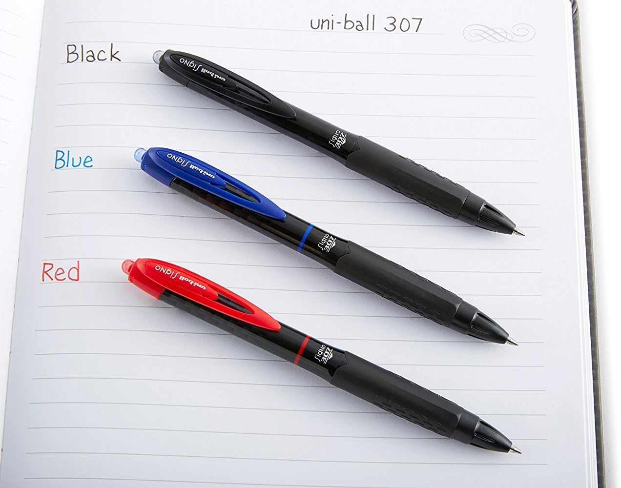 Uni-Ball Signo 307 - Fine Retractable Rollerball Pen - 6 Pack - Blue - UMN-307, 1 count (Pack of 6) - Image 5